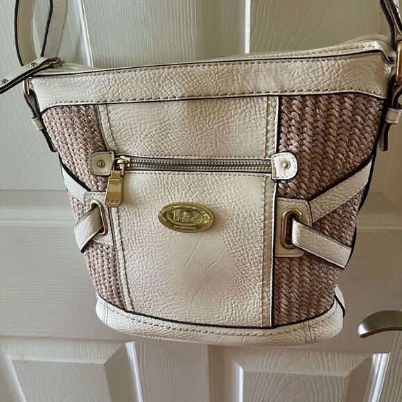 B.O.C Born Concept beige & straw weaving crossbody bag with gold tone ha… - Picture 6 of 12